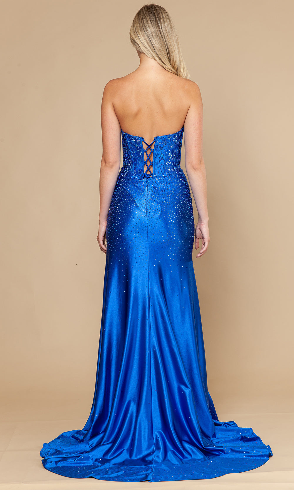 Poly USA 25120 - Beaded Bodice Sheath Ruffle Dress Prom Dresses