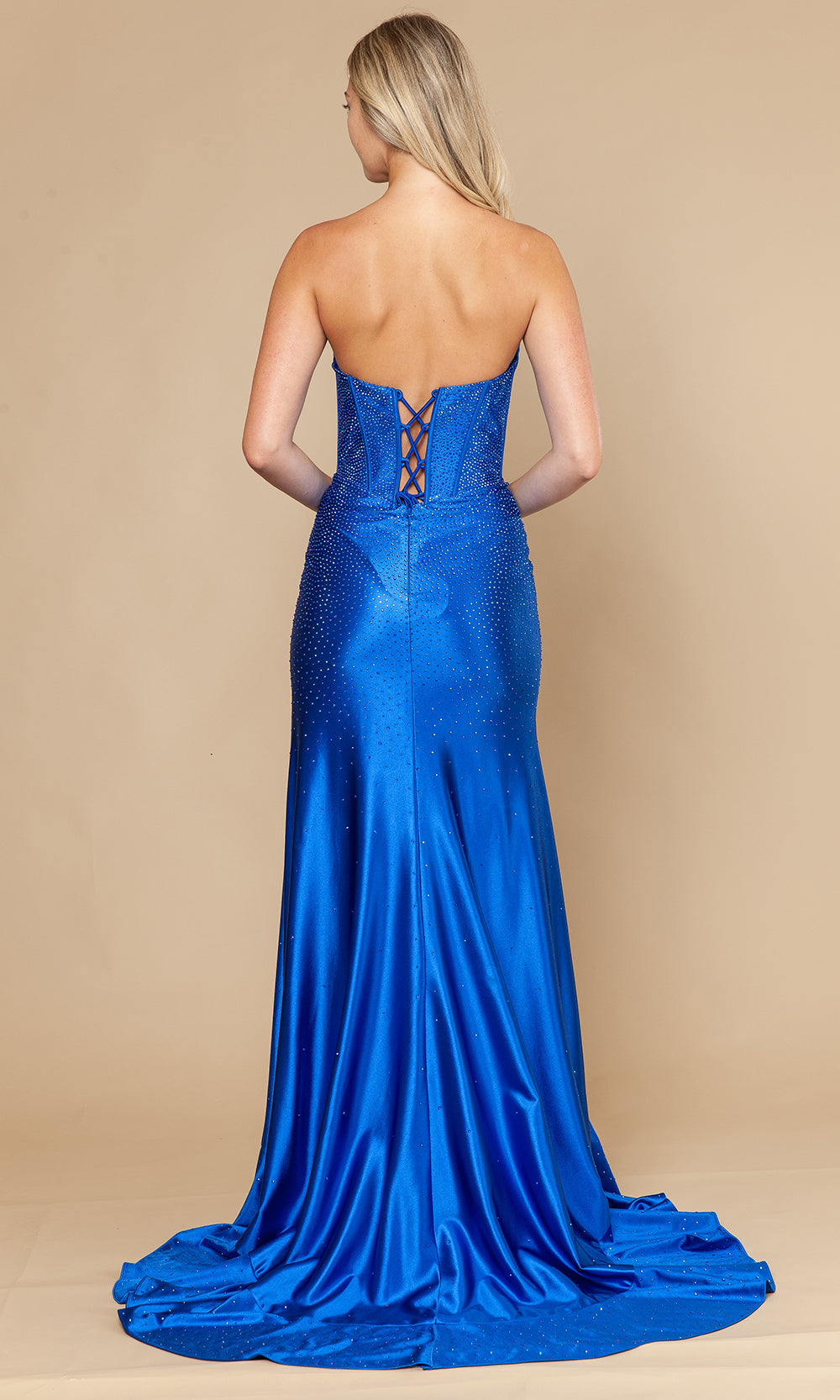 Poly USA 25120 - Beaded Bodice Sheath Ruffle Dress Prom Dresses