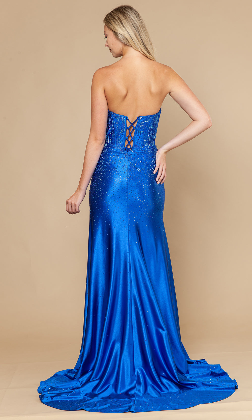 Poly USA 25120 - Beaded Bodice Sheath Ruffle Dress Prom Dresses
