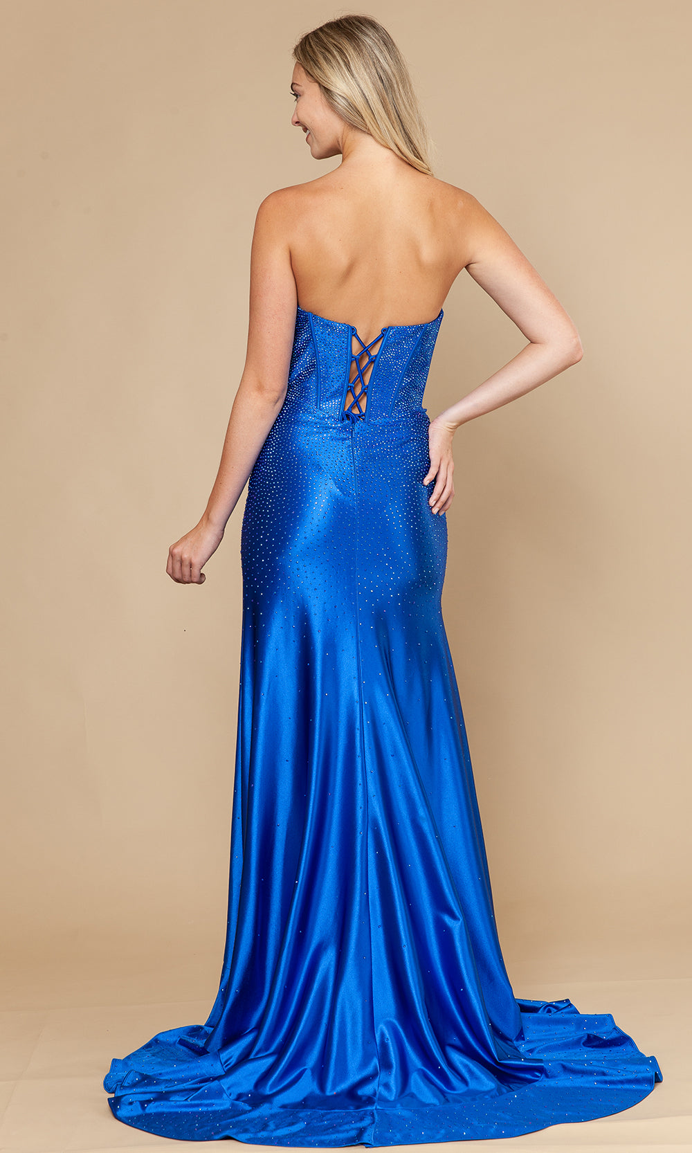 Poly USA 25120 - Beaded Bodice Sheath Ruffle Dress Prom Dresses