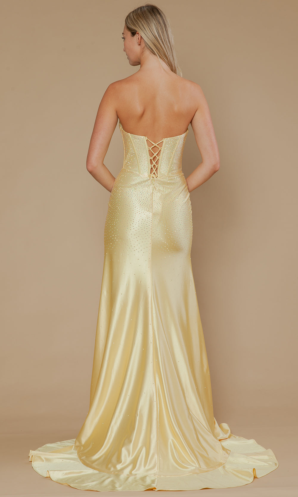 Poly USA 25120 - Beaded Bodice Sheath Ruffle Dress Prom Dresses