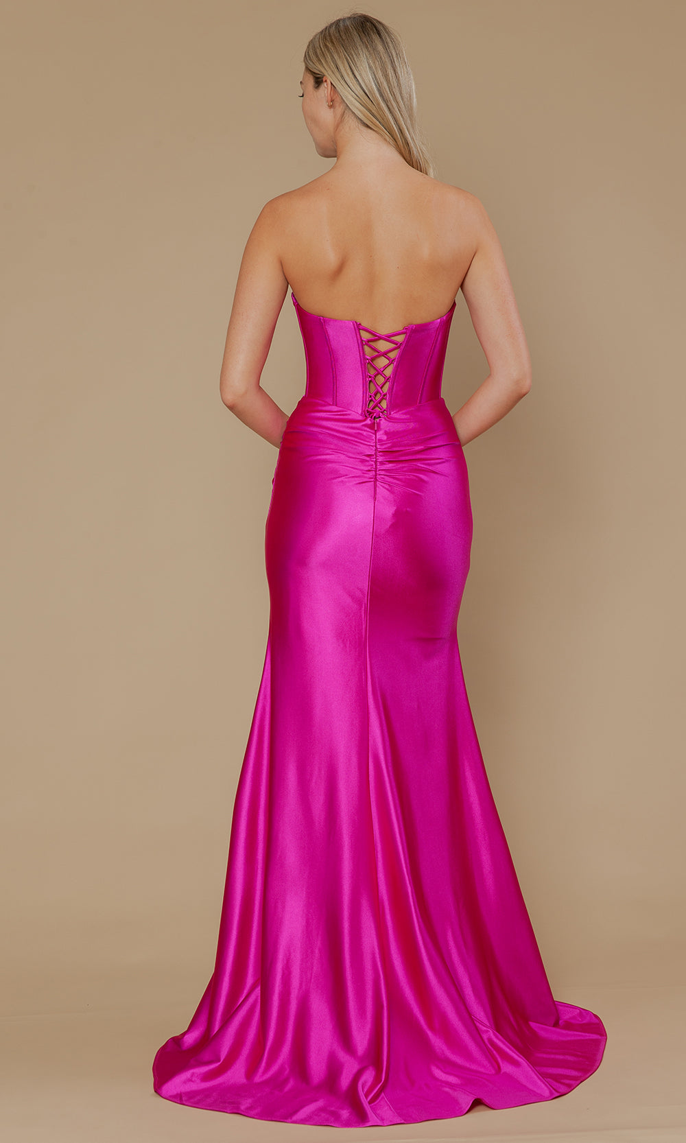 Poly USA 25124 - Lace-Up Back Twist Knot Prom Dress Prom Dresses