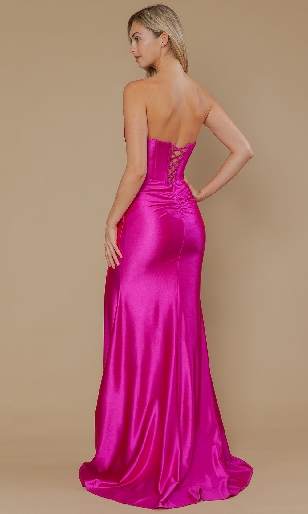 Poly USA 25124 - Lace-Up Back Twist Knot Prom Dress Prom Dresses