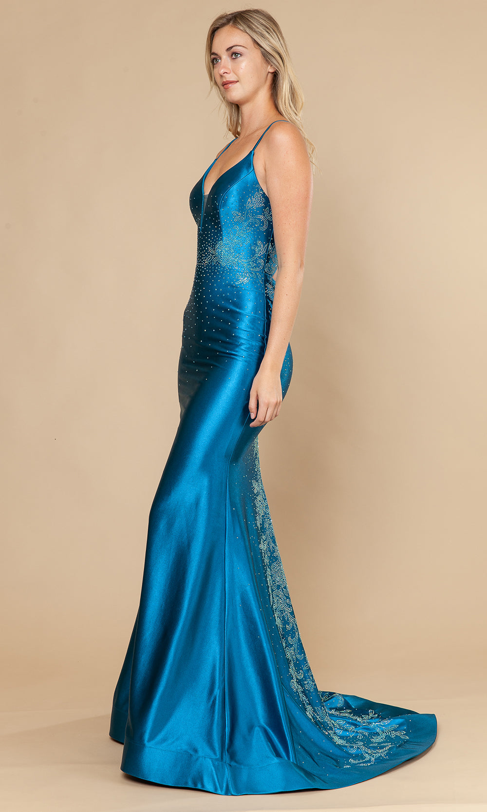 Poly USA 25128 - Mermaid Skirt Dazzling Rhinestone Prom Dress Prom Dresses
