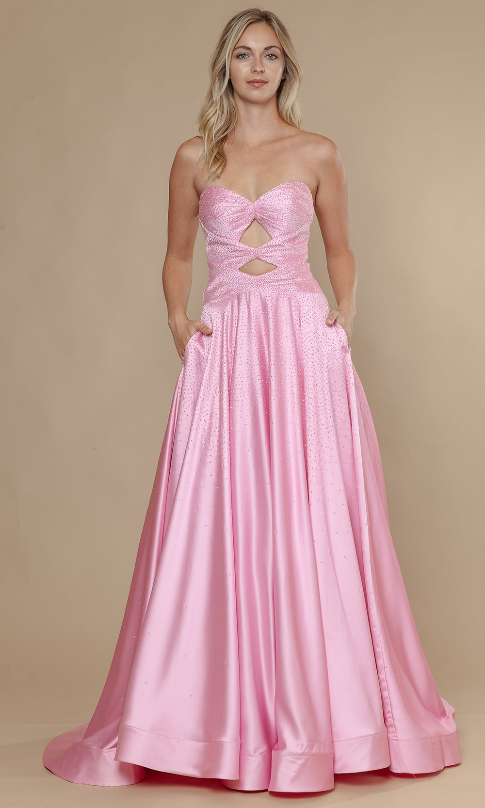 Poly USA 25130 - A-Line Skirt Bead Studded Dress Prom Dresses