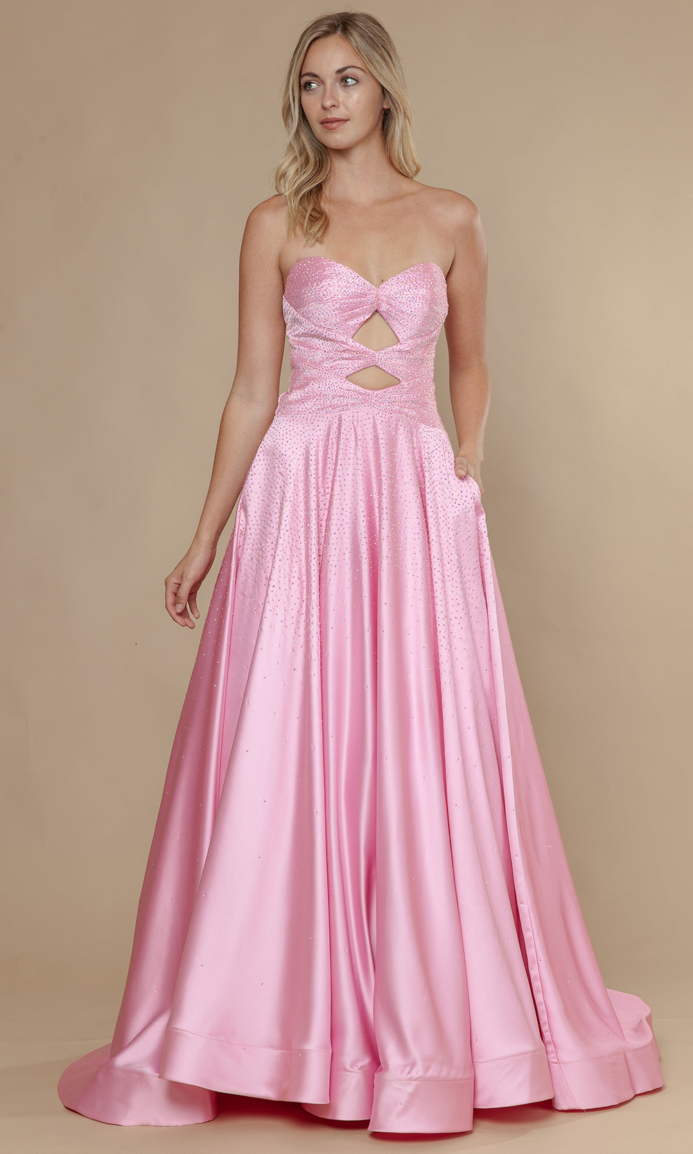 Poly USA 25130 - A-Line Skirt Bead Studded Dress Prom Dresses