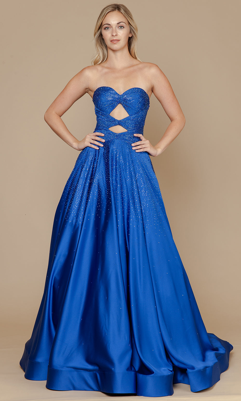 Poly USA 25130 - A-Line Skirt Bead Studded Dress Prom Dresses