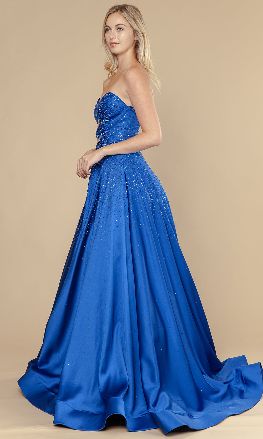 Poly USA 25130 - A-Line Skirt Bead Studded Dress Prom Dresses