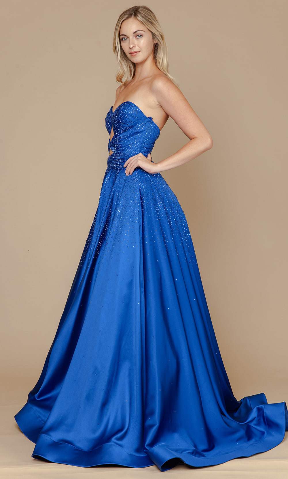 Poly USA 25130 - A-Line Skirt Bead Studded Dress Prom Dresses