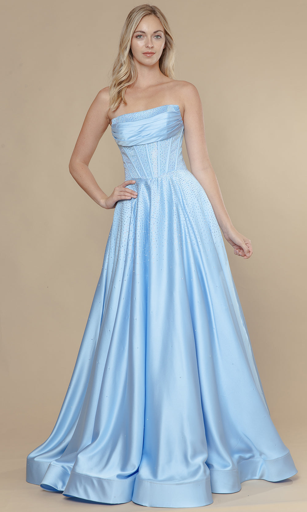 Poly USA 25132 - Corset Style Embellished A-Line Dress Prom Dresses