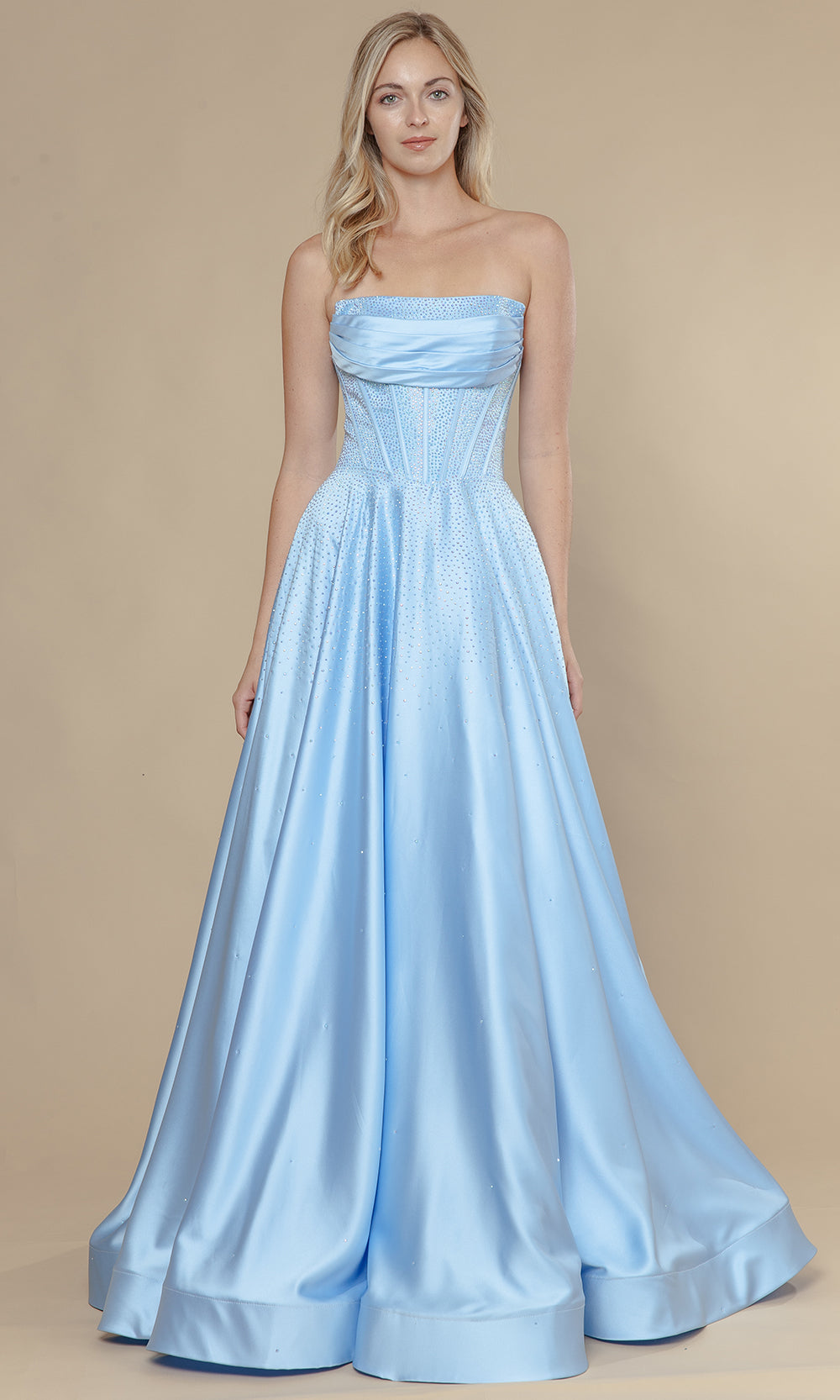 Poly USA 25132 - Corset Style Embellished A-Line Dress Prom Dresses