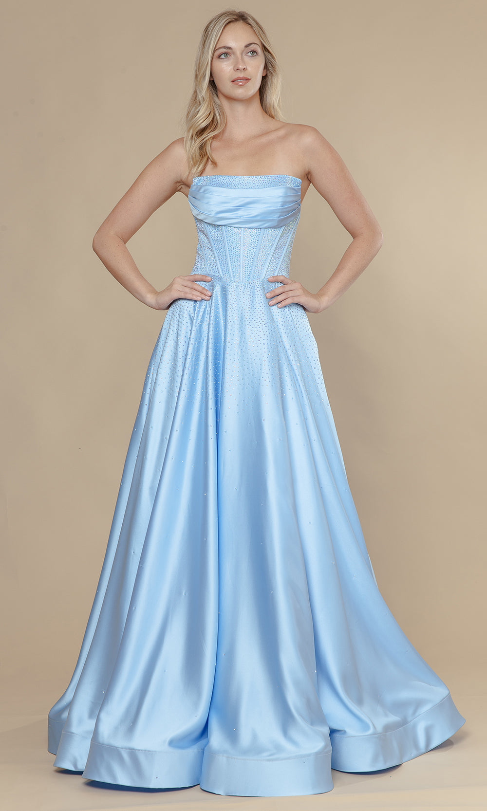 Poly USA 25132 - Corset Style Embellished A-Line Dress Prom Dresses