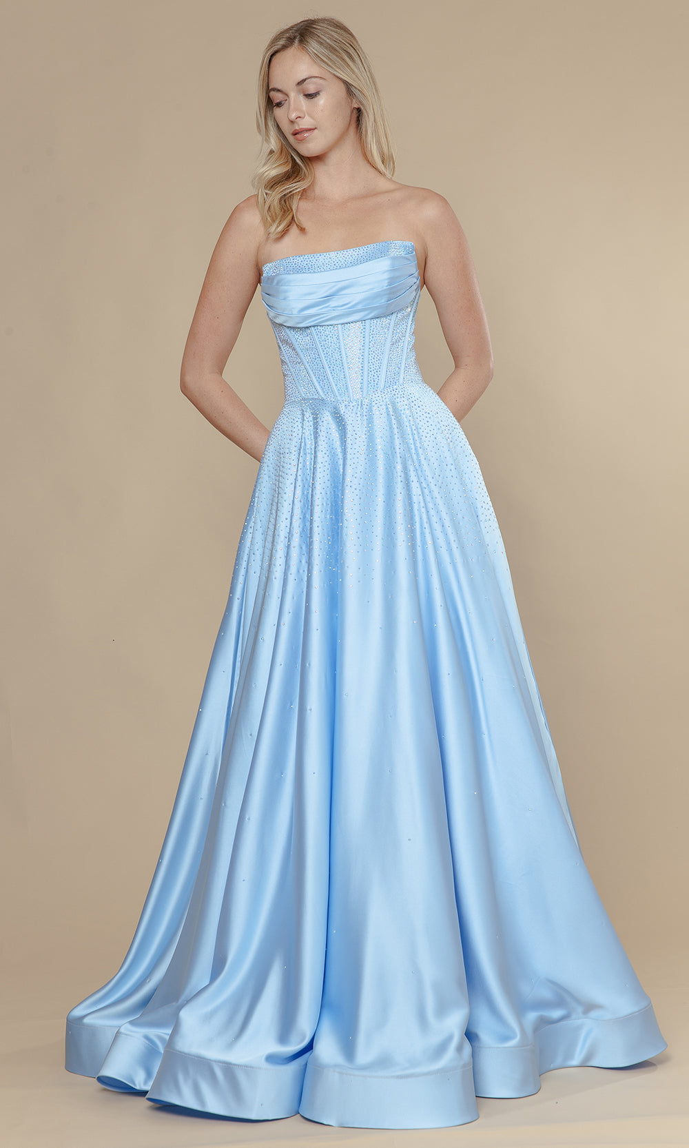 Poly USA 25132 - Corset Style Embellished A-Line Dress Prom Dresses