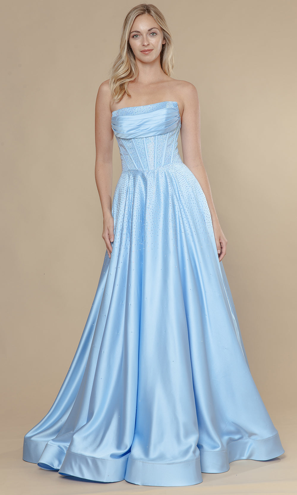 Poly USA 25132 - Corset Style Embellished A-Line Dress Prom Dresses