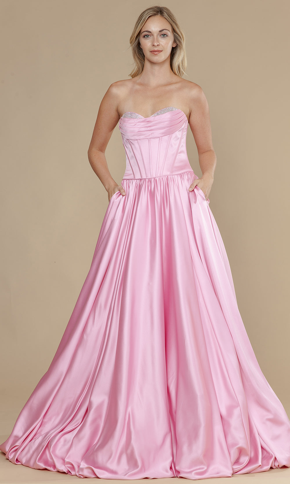 Poly USA 25136 - Structured Corset Bubble Hem Prom Dress Prom Dresses