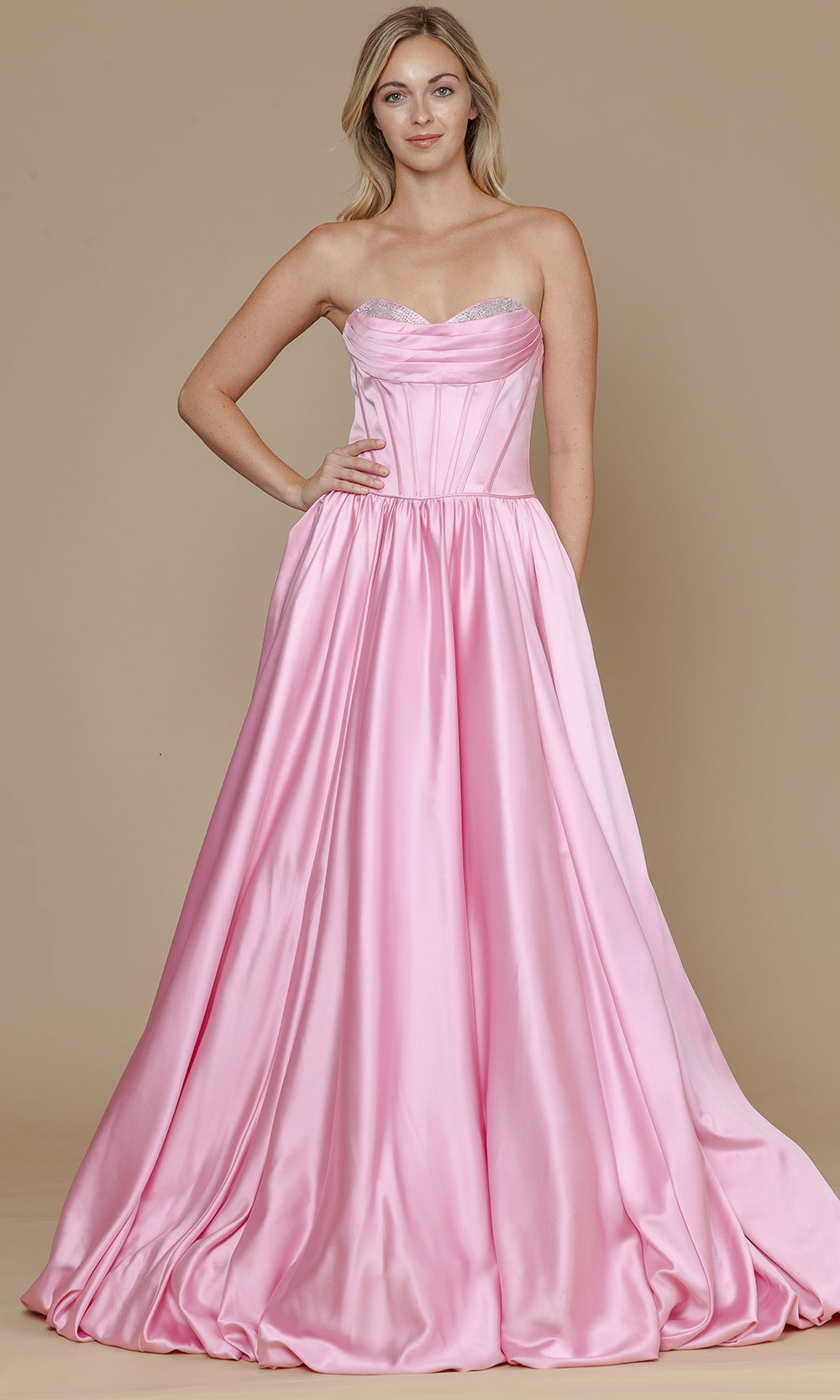 Poly USA 25136 - Structured Corset Bubble Hem Prom Dress Prom Dresses