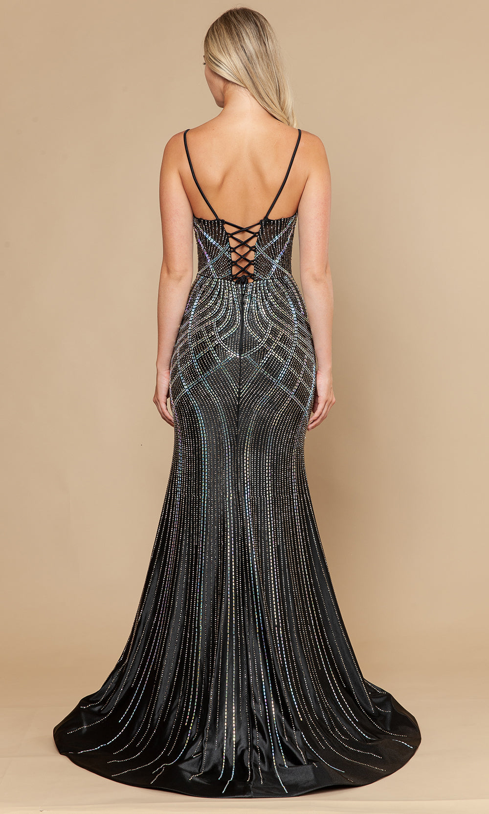 Poly USA 25142 - Illusion Corset Rhinestone Embellished Gown Prom Dresses