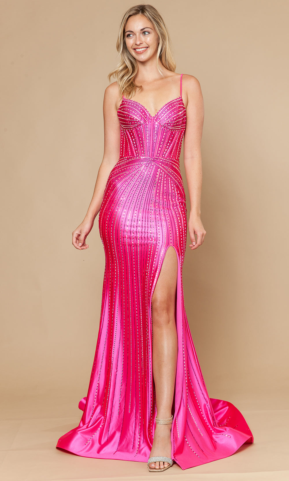 Poly USA 25146 - Sheath Skirt Fully Beaded Prom Gown Prom Dresses