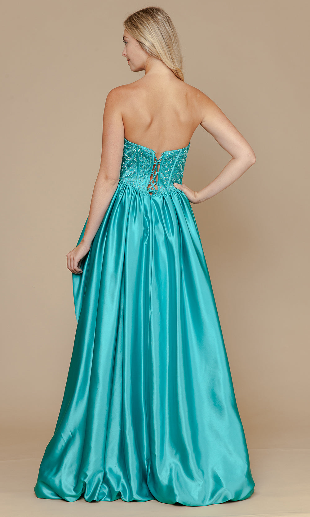 Poly USA 25156 - Sparkling Corset Bubble Hem Prom Gown Prom Dresses