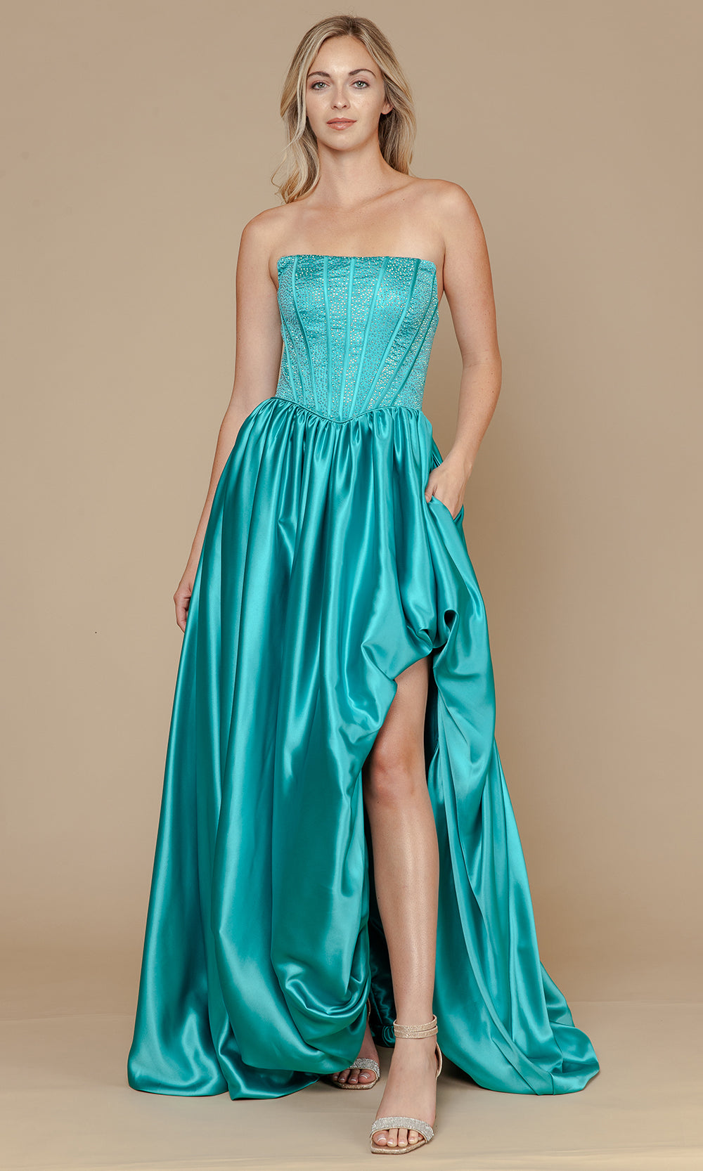 Poly USA 25156 - Sparkling Corset Bubble Hem Prom Gown Prom Dresses