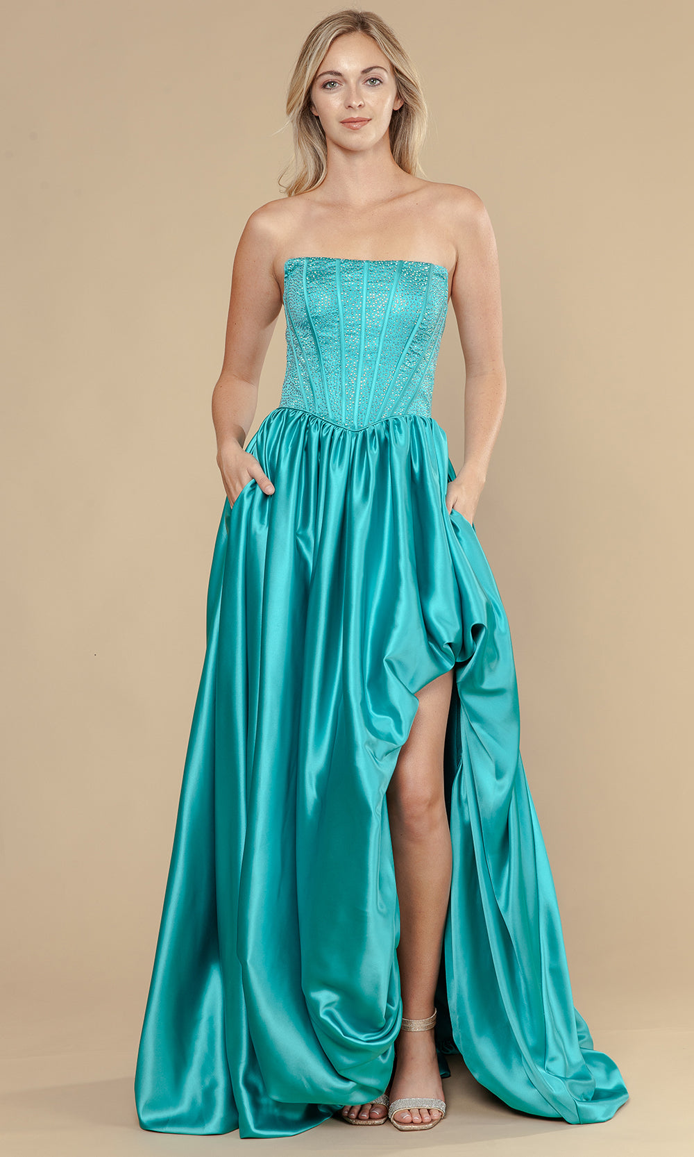 Poly USA 25156 - Sparkling Corset Bubble Hem Prom Gown Prom Dresses