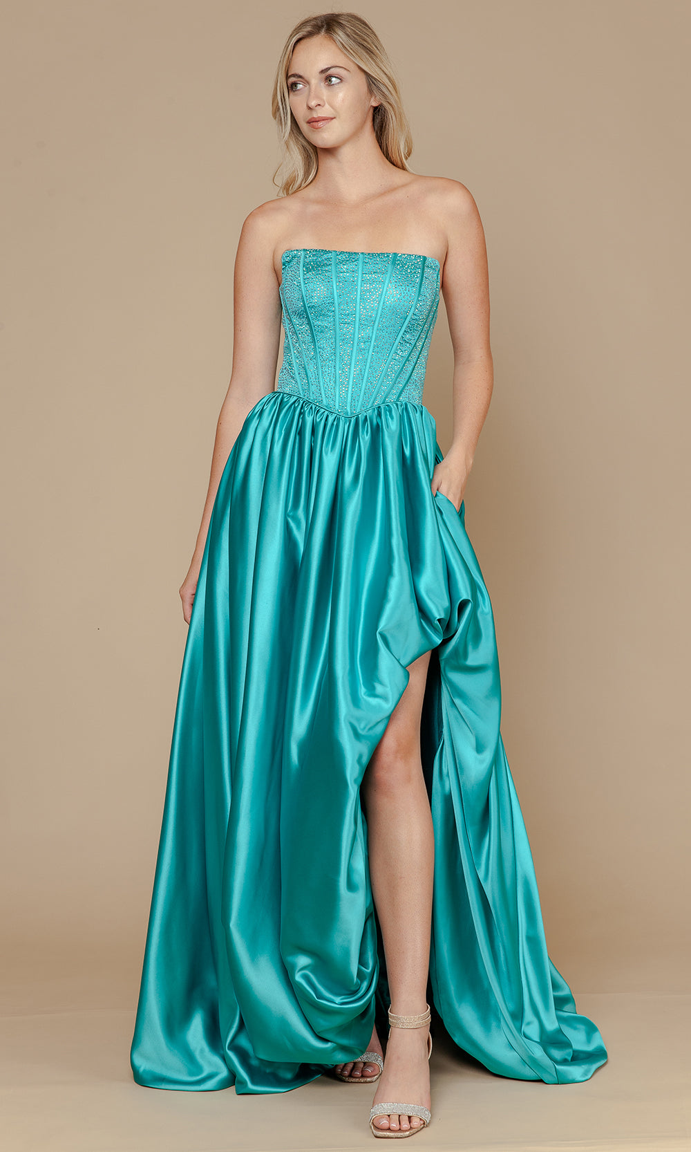 Poly USA 25156 - Sparkling Corset Bubble Hem Prom Gown Prom Dresses