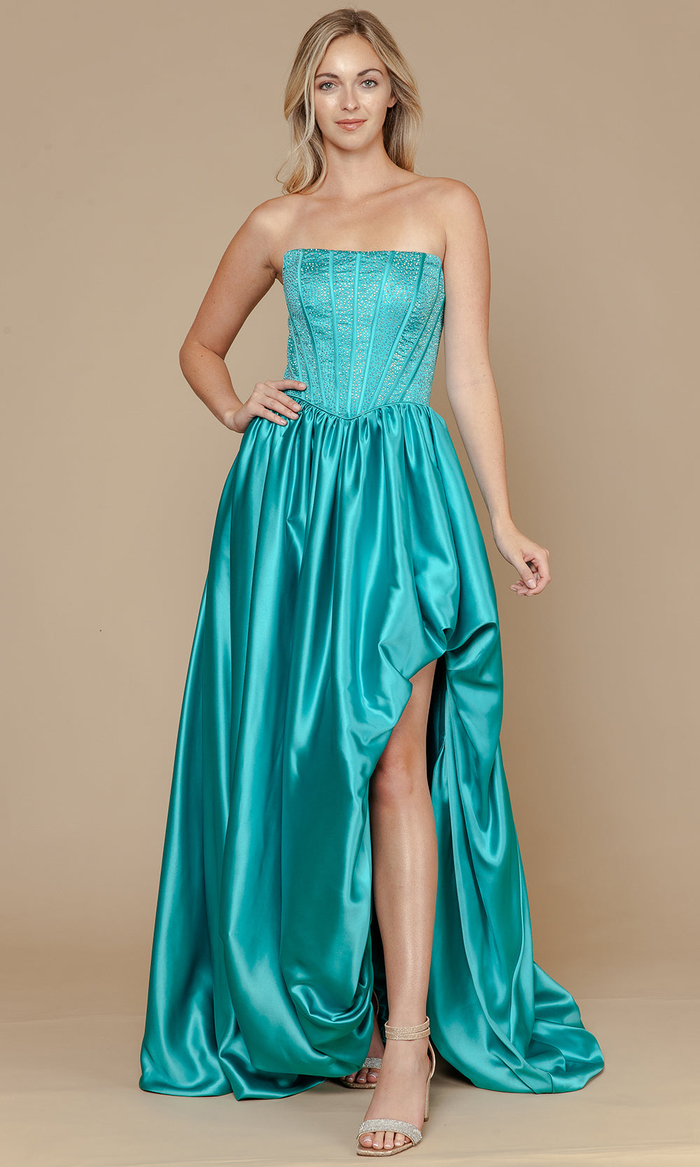 Poly USA 25156 - Sparkling Corset Bubble Hem Prom Gown Prom Dresses