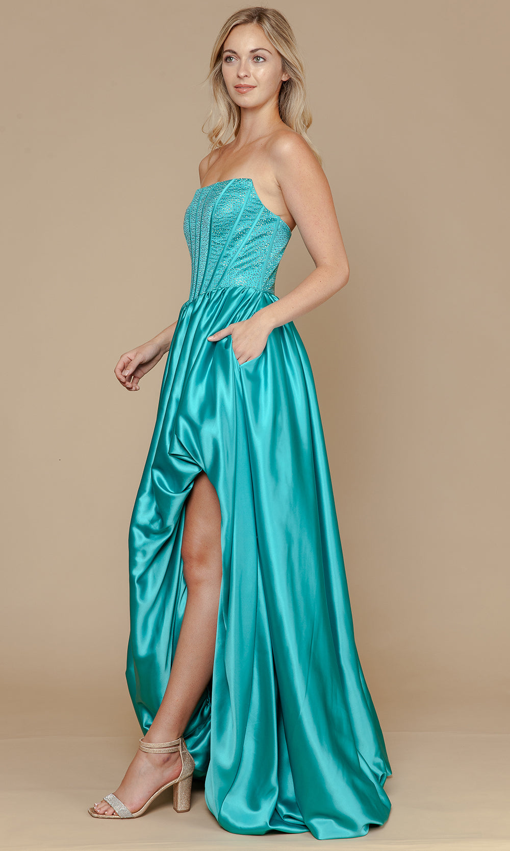 Poly USA 25156 - Sparkling Corset Bubble Hem Prom Gown Prom Dresses
