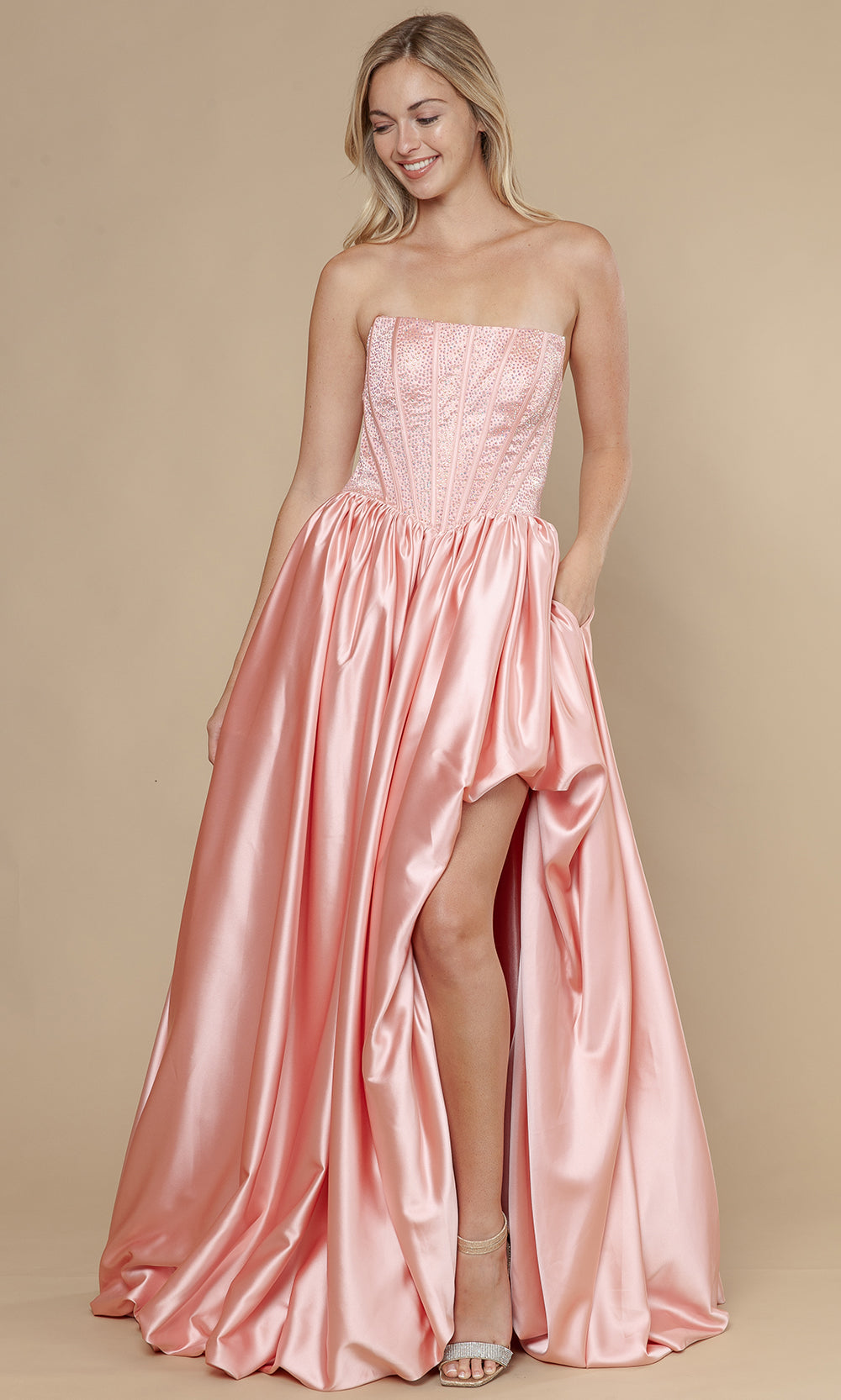 Poly USA 25156 - Sparkling Corset Bubble Hem Prom Gown Prom Dresses