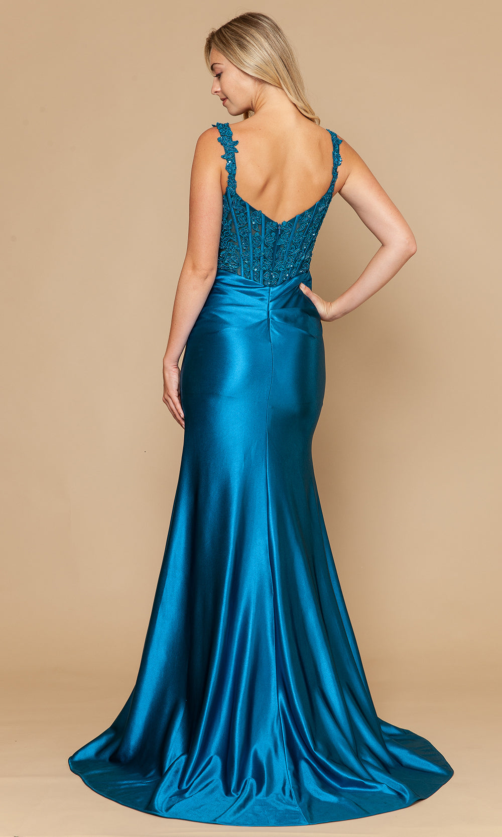 Poly USA 25160 - Sleeveless Prom Dress with Embroidery Prom Dresses