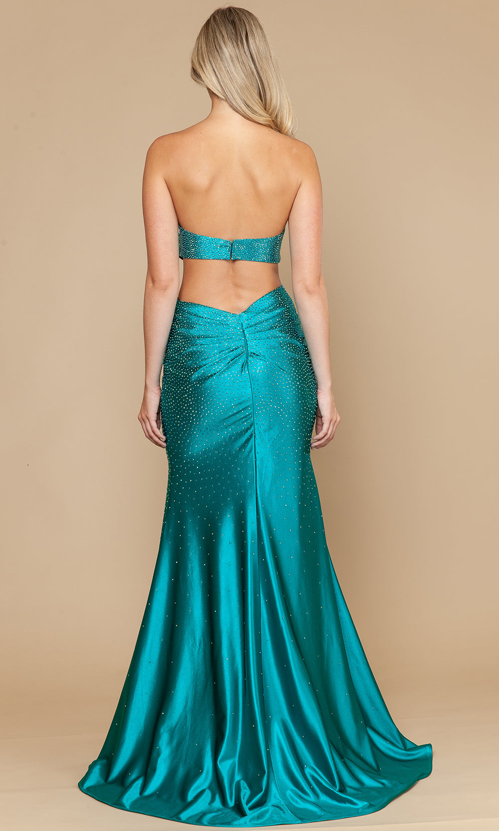 Poly USA 25174 - Cutout Waist Straight Neck Prom Dress Prom Dresses