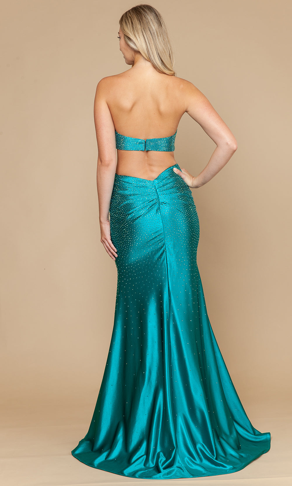 Poly USA 25174 - Cutout Waist Straight Neck Prom Dress Prom Dresses