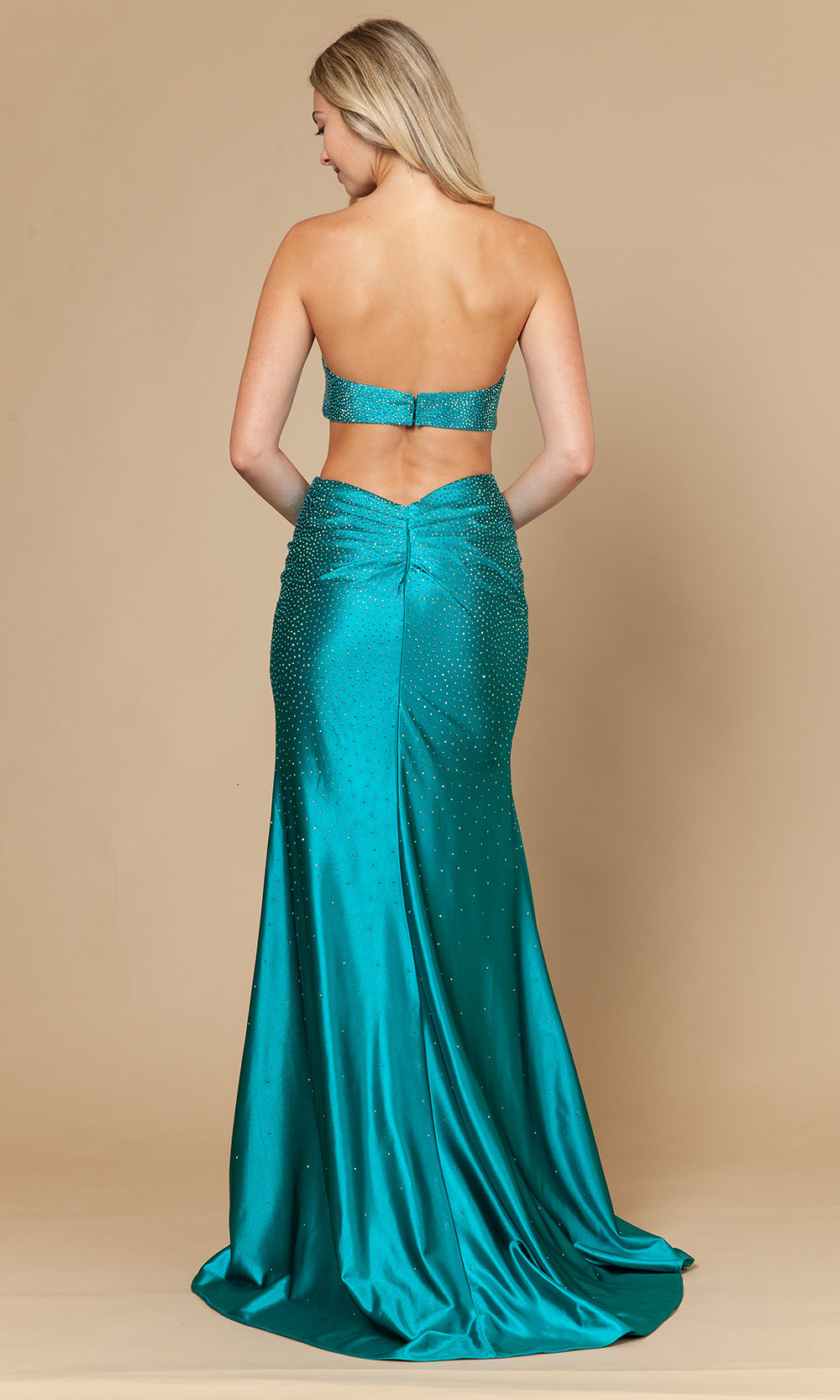 Poly USA 25174 - Cutout Waist Straight Neck Prom Dress Prom Dresses