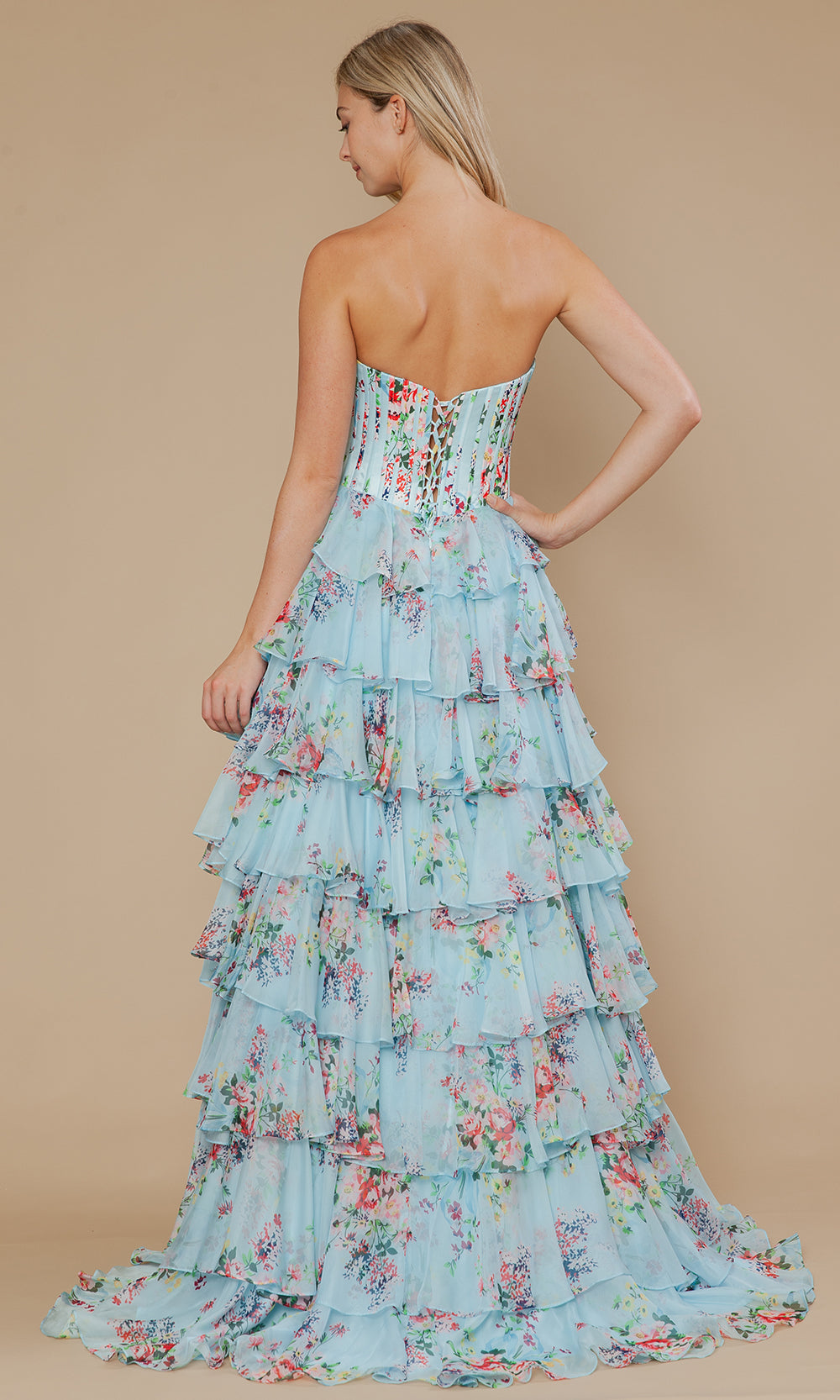 Poly USA 25178 - Sweetheart Floral Gown with Beaded Trim Prom Dresses
