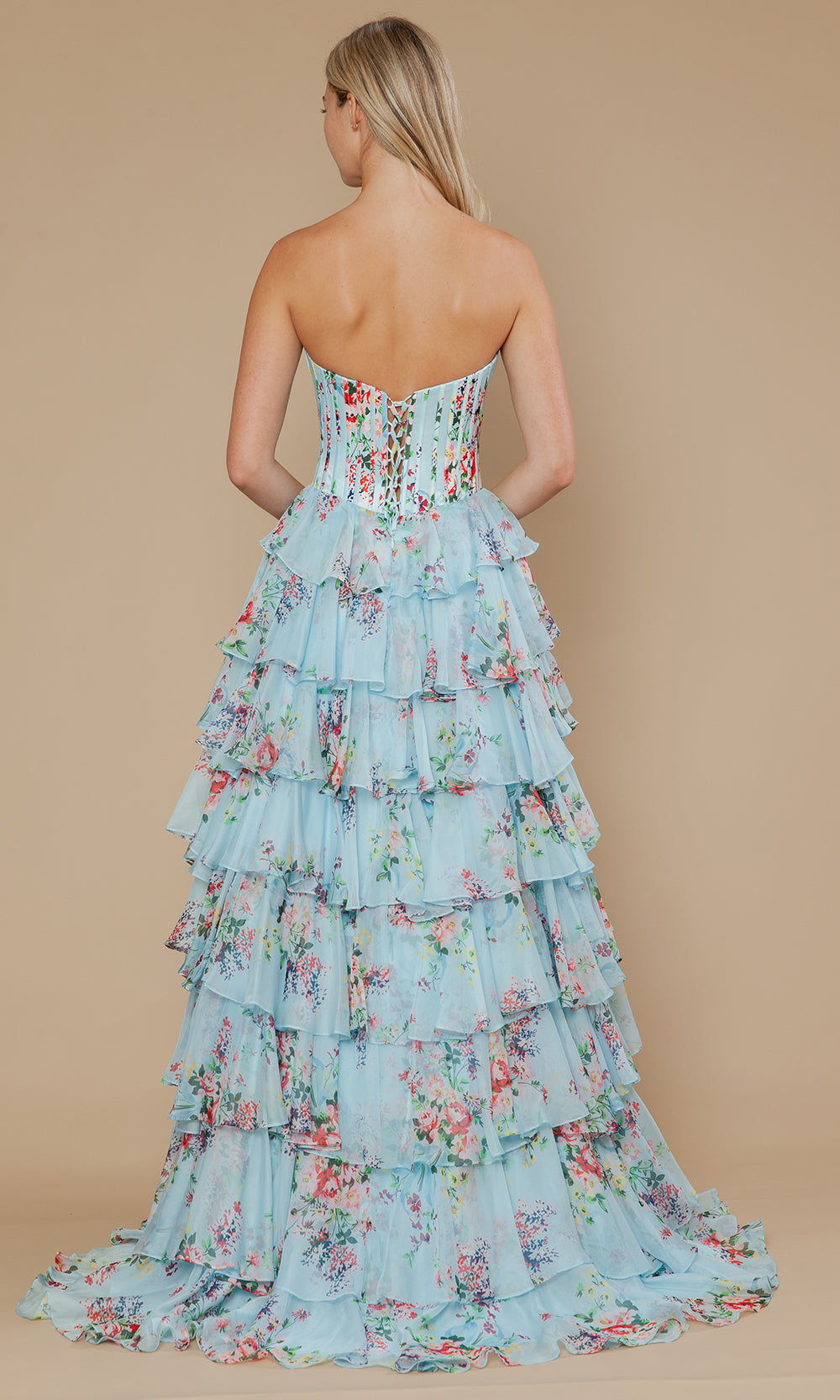 Poly USA 25178 - Sweetheart Floral Gown with Beaded Trim Prom Dresses