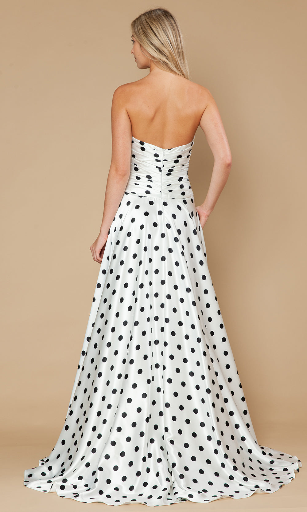 Poly USA 25184 - Sweetheart Polka Dot High Slit Gown Prom Dresses