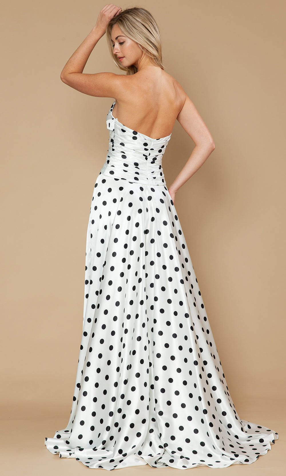 Poly USA 25184 - Sweetheart Polka Dot High Slit Gown Prom Dresses