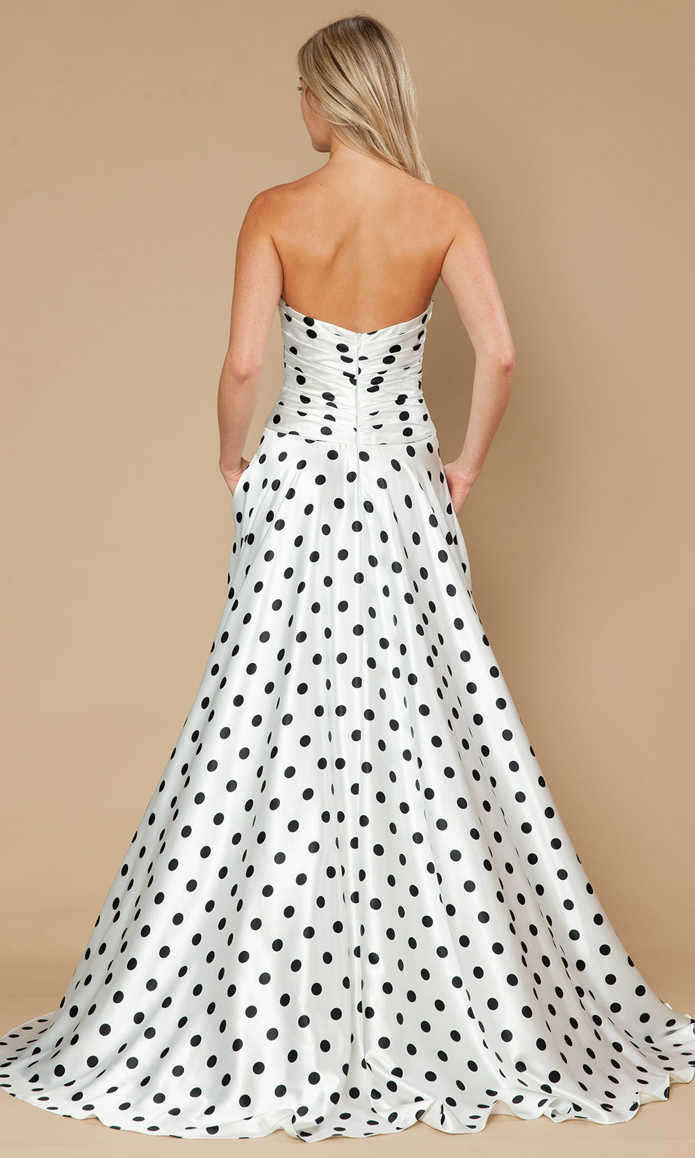 Poly USA 25184 - Strapless Sweetheart Gown with Polka Dot Print Prom Dresses