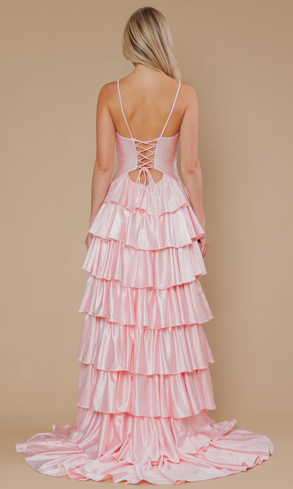 Poly USA 25192 - Ruffle A-Line Spaghetti Strap Prom Dress Prom Dresses
