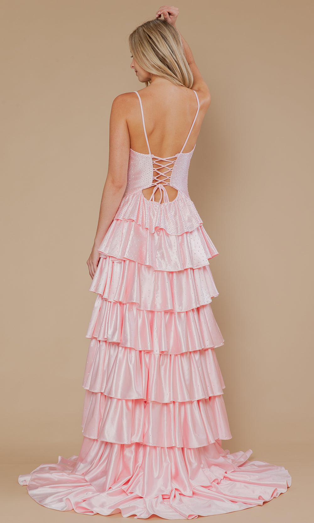 Poly USA 25192 - Ruffle A-Line Spaghetti Strap Prom Dress Prom Dresses