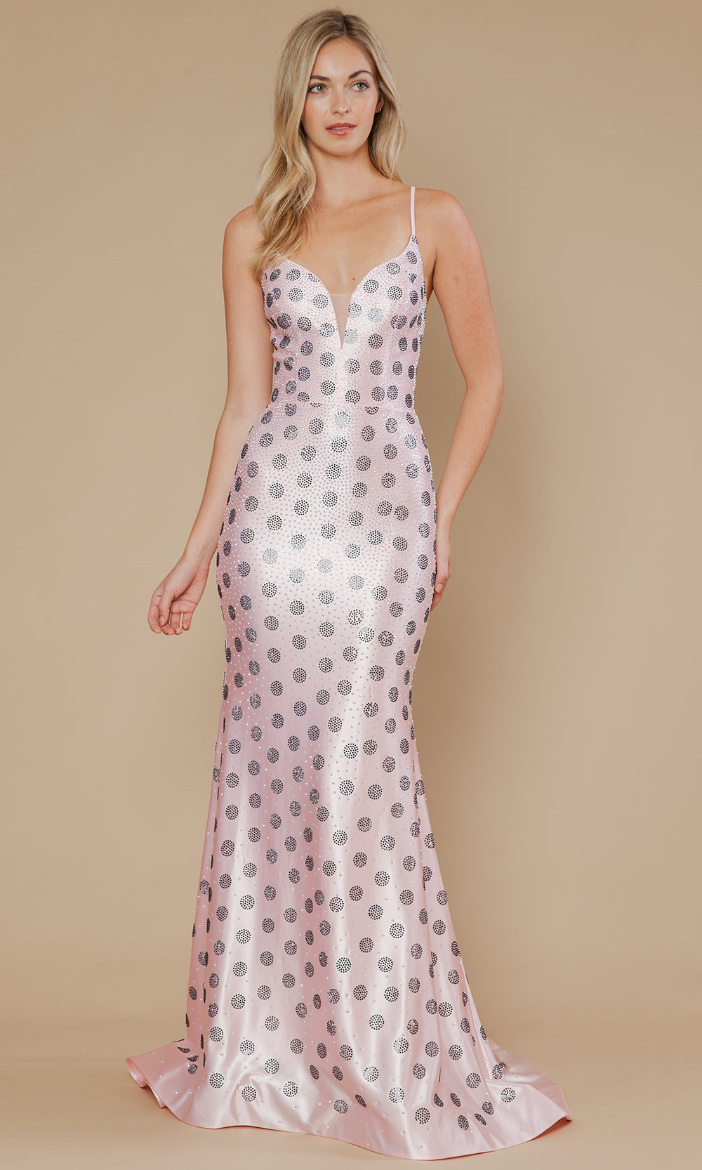 Poly USA 25196 - Fully Beaded Cutout Back Fitted Gown Prom Dresses