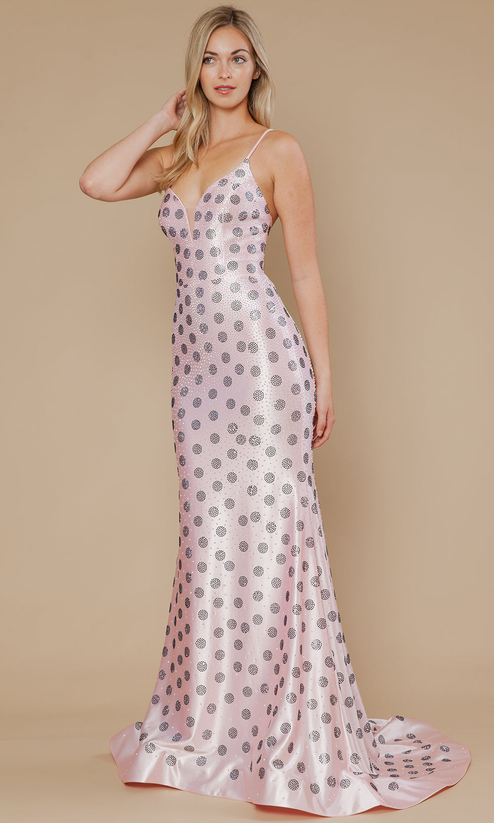 Poly USA 25196 - Fully Beaded Cutout Back Fitted Gown Prom Dresses