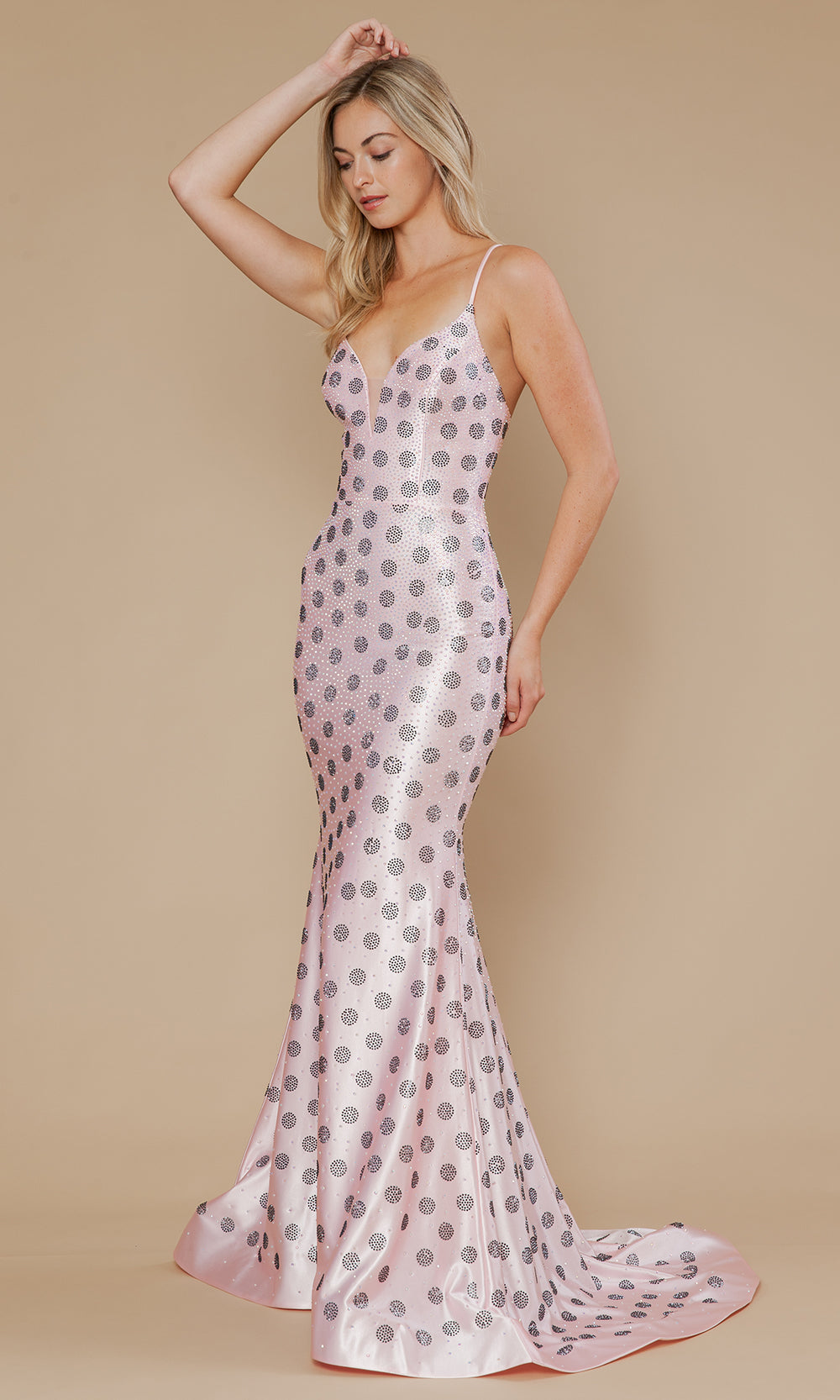 Poly USA 25196 - Fully Beaded Cutout Back Fitted Gown Prom Dresses