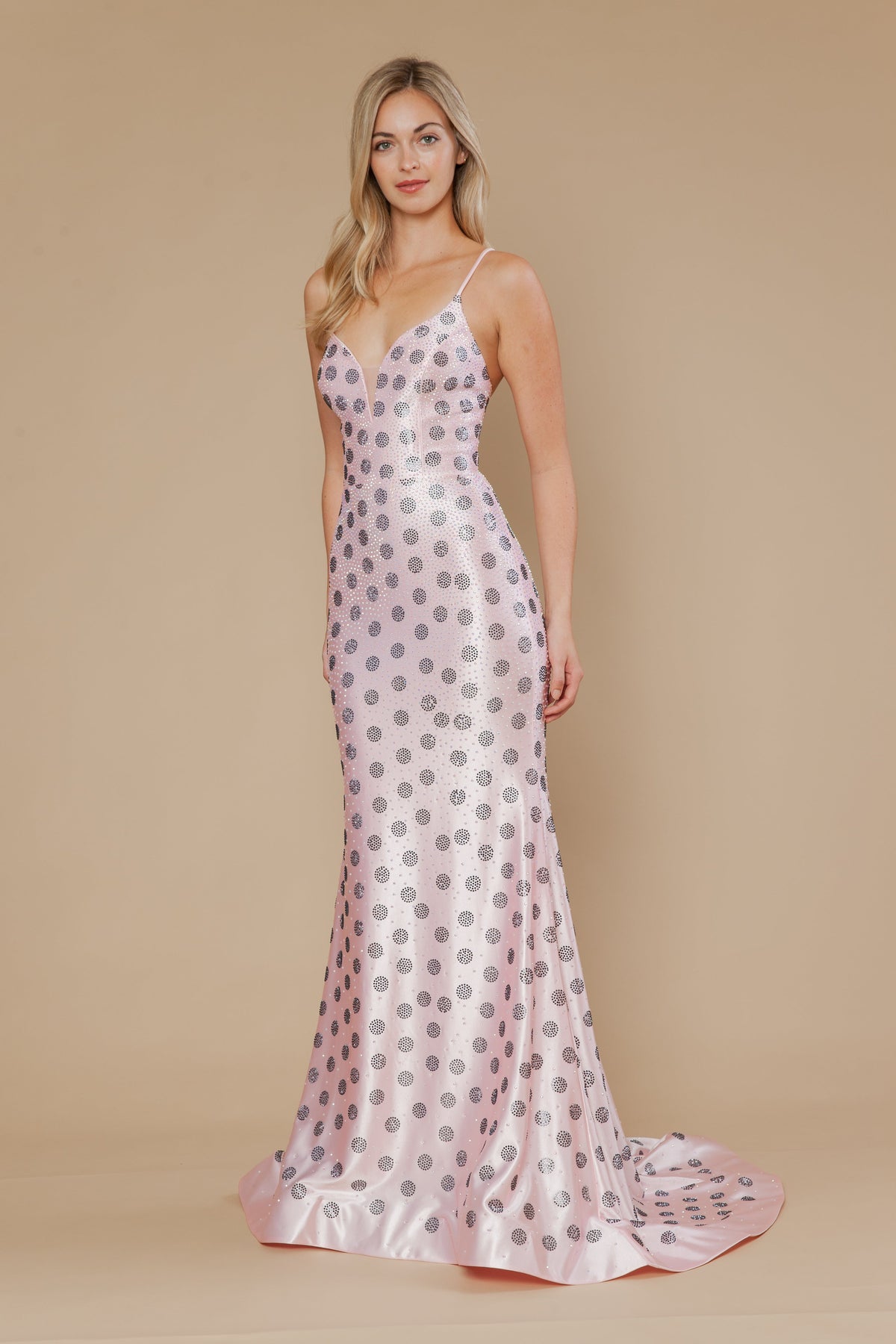 Poly USA 25196 - Fully Beaded Cutout Back Fitted Gown Prom Dresses