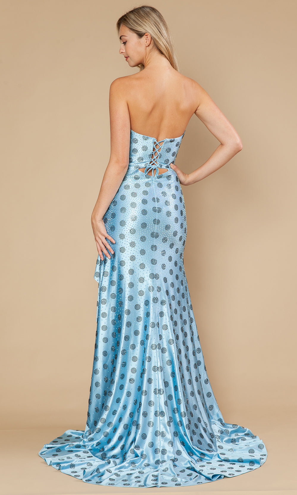 Poly USA 25198 - Ruffle Hi-Low Prom Gown with Beading Prom Dresses