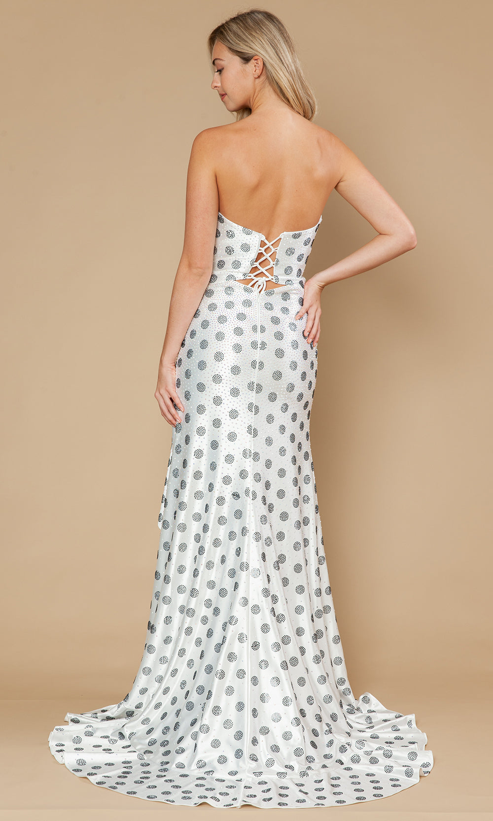 Poly USA 25198 - Ruffle Hi-Low Prom Gown with Beading Prom Dresses
