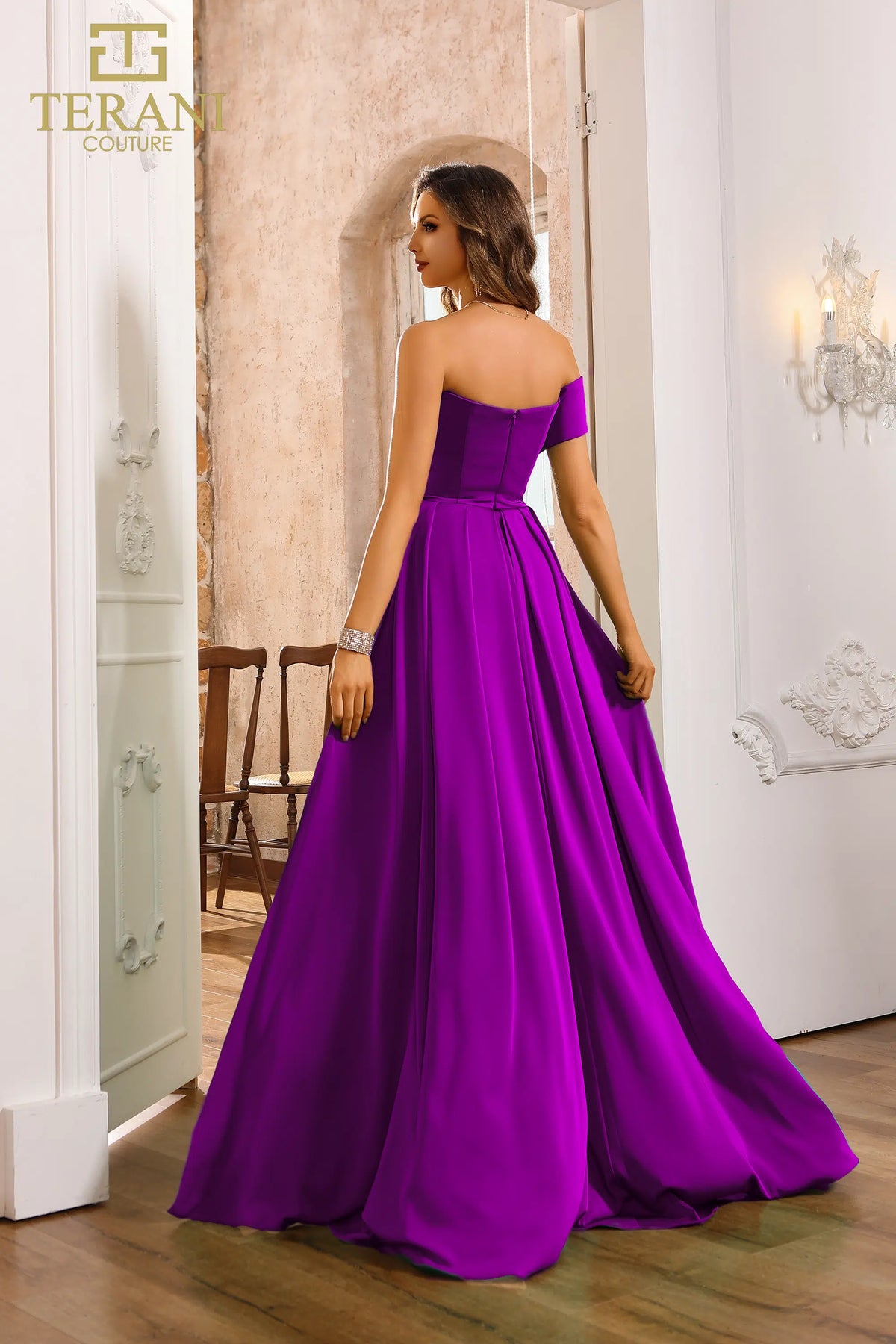 Terani Couture 251E4283 - Pleated Sheath Evening Dress