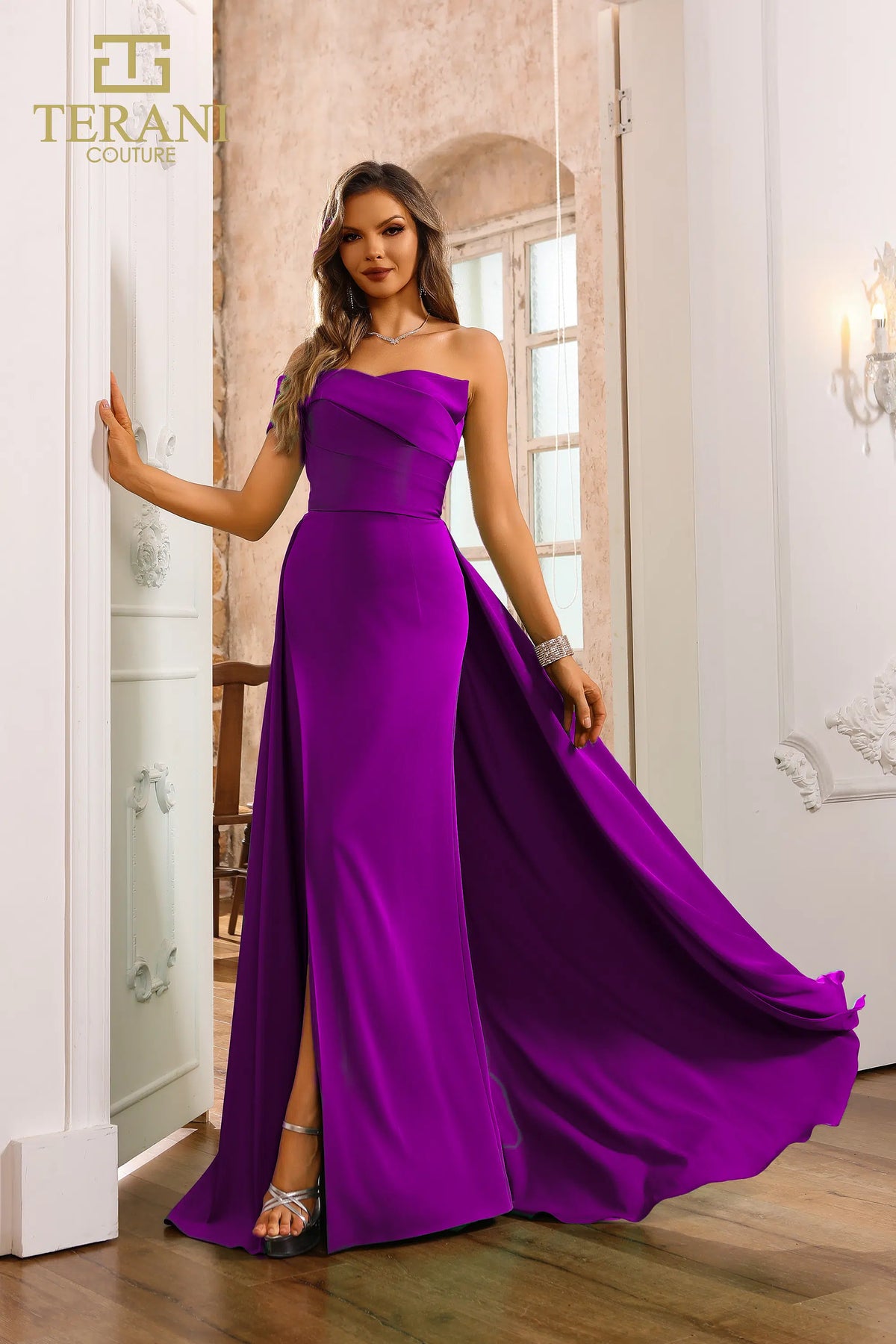 Terani Couture 251E4283 - Pleated Sheath Evening Dress