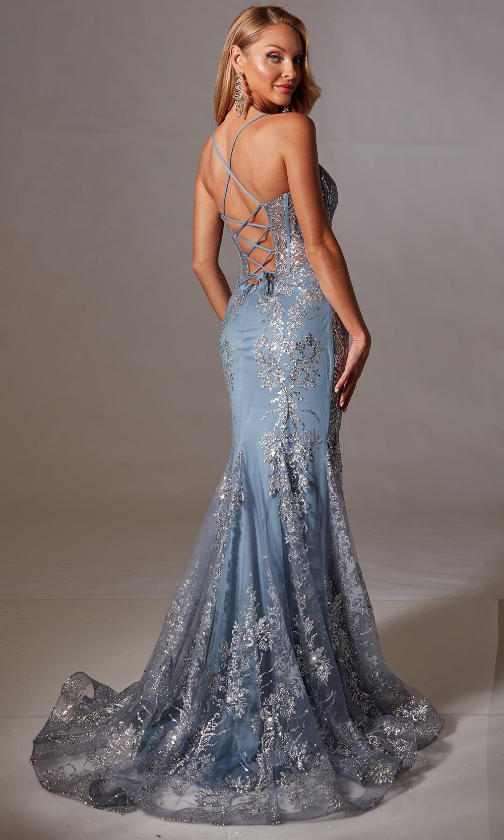 Aerie Couture 251 - Sheer Bodice Lace Up Evening Dress Prom Dresses