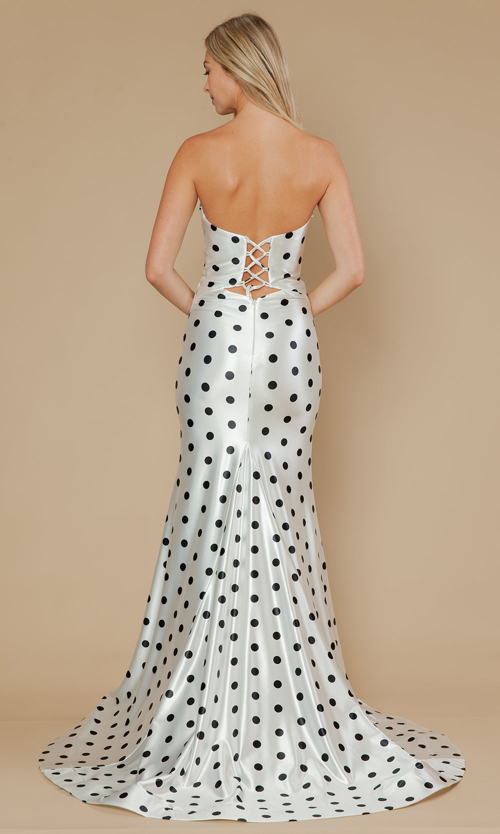 Poly USA 25200 - Bow Accent Polka Dot Sheath Prom Gown Prom Dresses